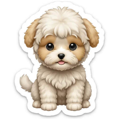 off white maltipoo puppy sticker