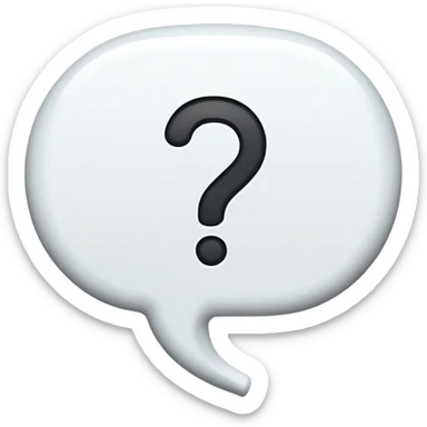 question mark inside a speech bubble sticker