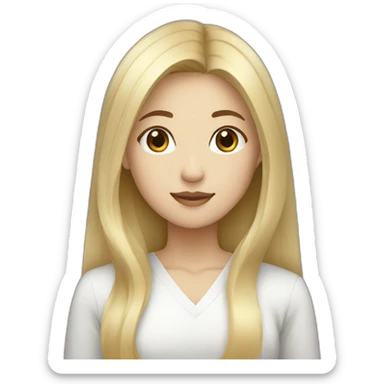 korean blond woman straight hair sticker