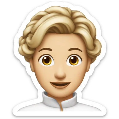 femme 55 ans chignon bas yeux bruns souriante peau claire sticker