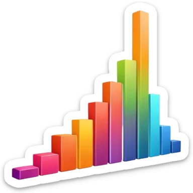 colorful bar graph with ascending data sticker