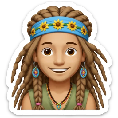 dreadlock hippie sticker
