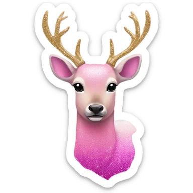 Pink ombre buck with glitter  sticker