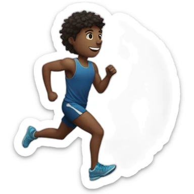 Runner boy night moon sticker