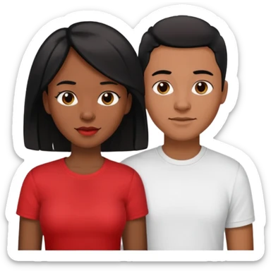 Black lesbian couple with one masculine with short haircut with a t shirt and one feminine with long hair in a blouse sticker
