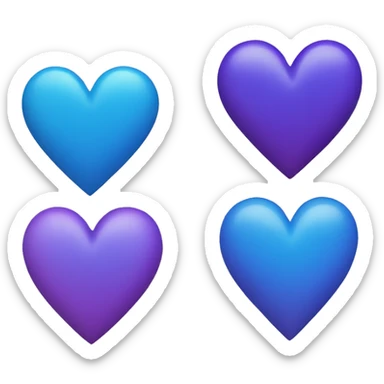 Blue and purple heart sticker