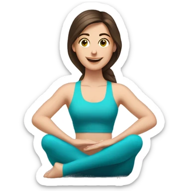 brunette white girl doing reformer Pilates sticker