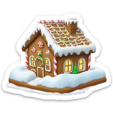 Christmas Themed gingerbread House with Snow sticker