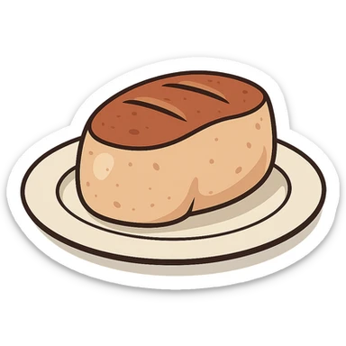 flat toon style foie gras on a plate sticker