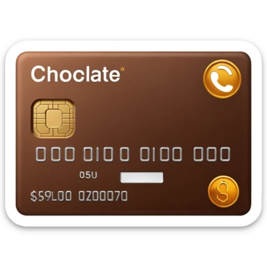 debit card chocolate color sticker