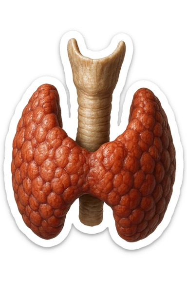 tiroide umana anatomica iperrealistica in 3d sticker