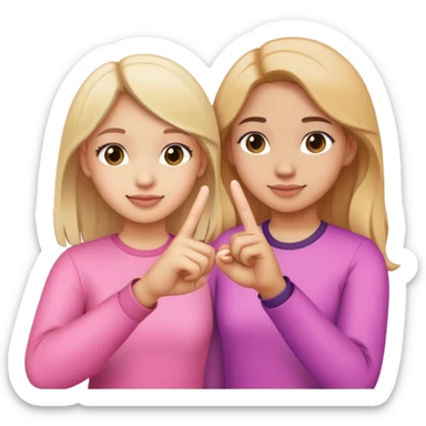 Two girls making a pinky promise  sticker