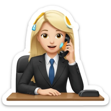 office-boss-excited-phone-desk-blonde sticker