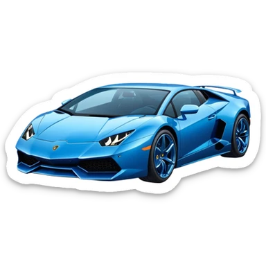 Blue Lamborghini sports car sticker