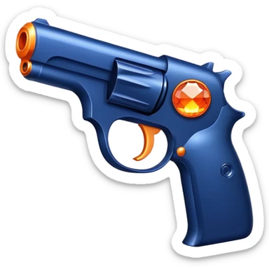 dark blue and orange gun with rhinestones sticker