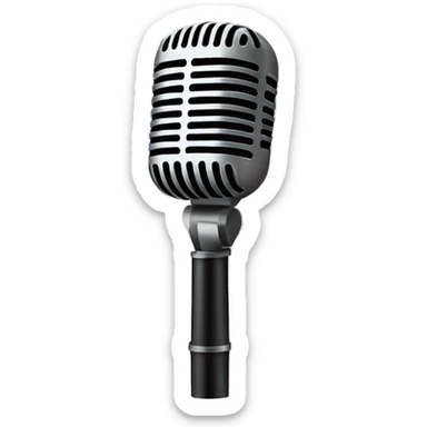 simple black line art style mic sticker