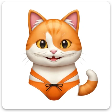 funny cat wearing a one piece sushi swimsuit sticker