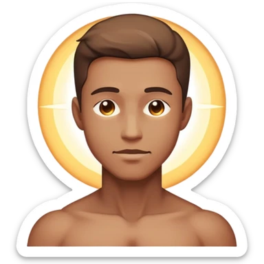transition from a man with a spiritual pain on his chest growing up to a man with a soul glowing on his body representing his healed version karmically sticker