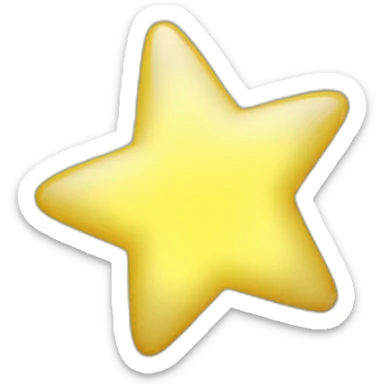 yellow star which is glowing use as a example the normal yellow emoji star sticker