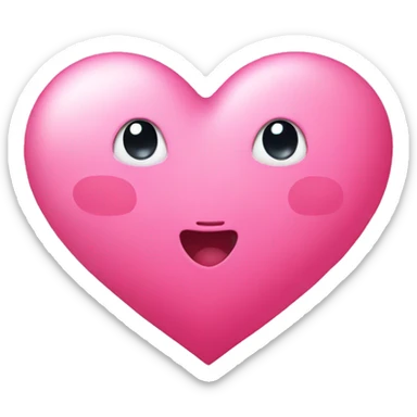 Pink cute heart sticker