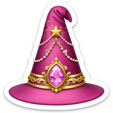 a pink magical hat sticker