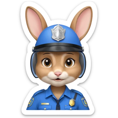 judy hopps, Rabbit police, blue uniform including helmet of uniform sticker