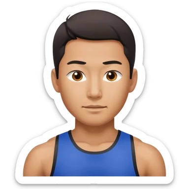The Asian guy is into sports and is in great shape. sticker