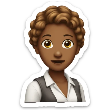 A brown girl with highlighted hair hand motioning  i dont know  sticker