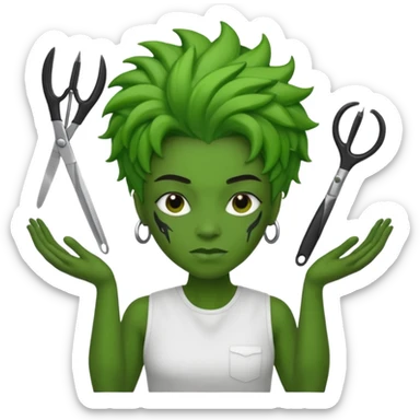 black mutant hairdresser sticker