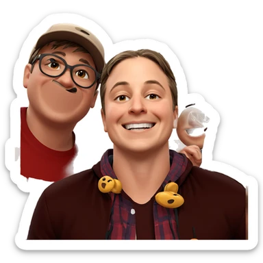 smiling boys in stylish outfits sticker