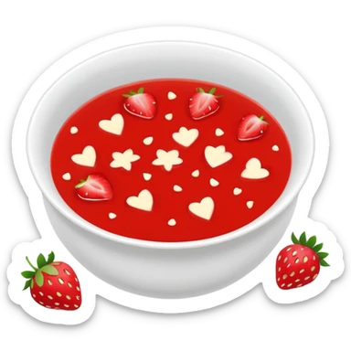 soup made of strawberries with small pieces of strawberries visible sticker