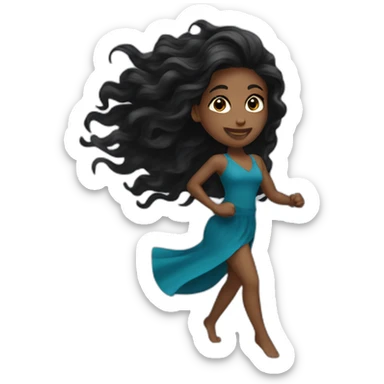 Beautiful Black women long hair dancing sticker