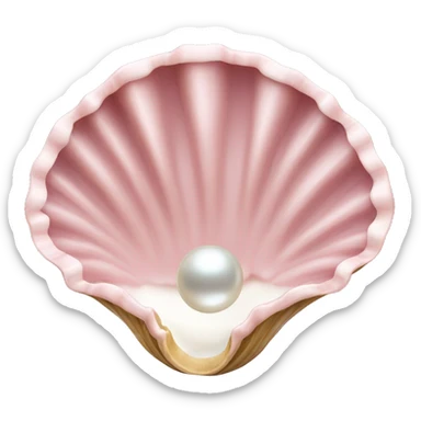  Pale Pink clamshell with pearl inside the open shell sticker