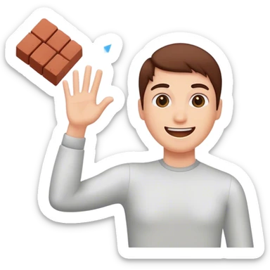 happy face throwing a brick at the screen sticker