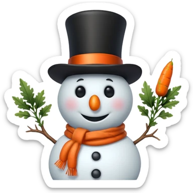 Cute frosty snowman sticker