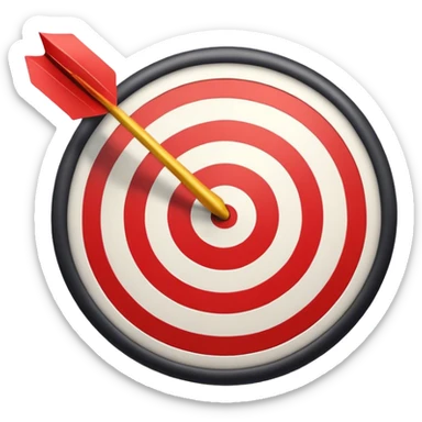 a target with an arrow, symbolizing precise and targeted marketing sticker