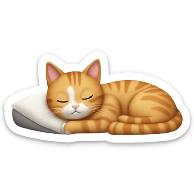cat in bed sticker