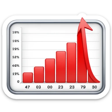 chart going down and green sticker