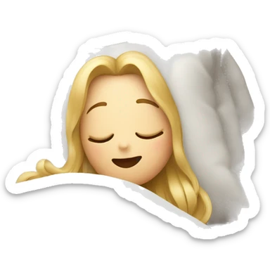 Femme blanche châtain qui dort dans un lit sticker