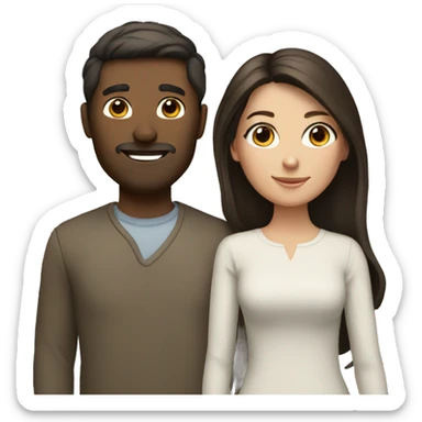 Brunette white couple sticker