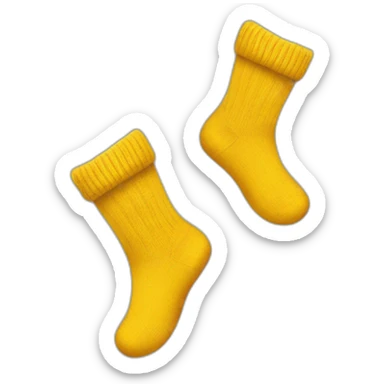 A pair of dirty yellow socks. sticker