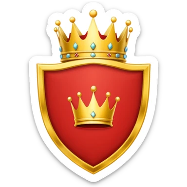 red flag with a crown on  a shield maked with a yellow chains sticker