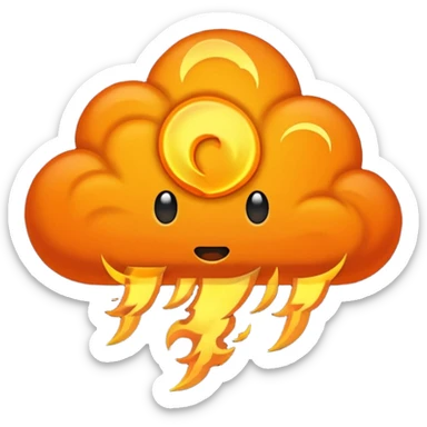thunder cloud fire sticker