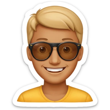 smiling face with sunglasses sticker
