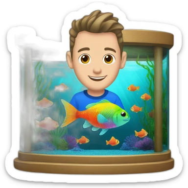 Jonathan Toews as rainbow fish inside an aquarium sticker