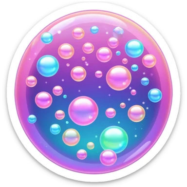 pink  bubbles glittter sticker