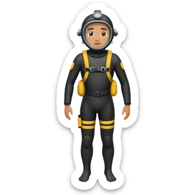 diver man swimming full body with full scuba gear
 sticker