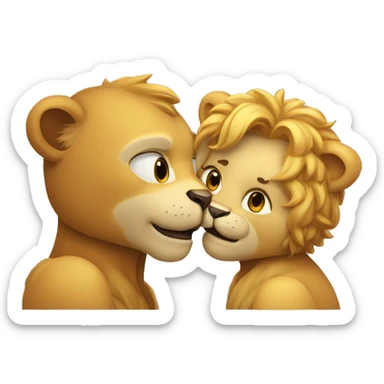 León tirando un beso sticker