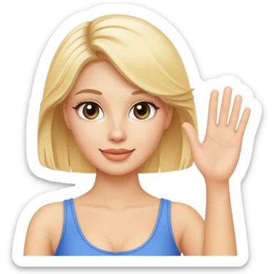 blonde cam model waving sticker