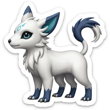 Plain dull neutral White with black markings Linoone-Absol-Trico-Hybrid (Full body) sticker